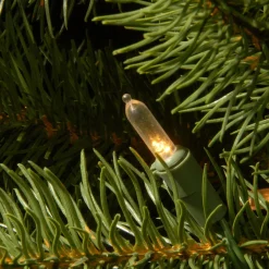 Full-National Tree Company Pre-Lit 'Feel Real' Artificial Full Downswept Christmas Tree, Green, Douglas Fir, White Lights, Includes Stand, 7.5 Feet