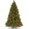 5Ft - 6Ft-National Tree Company Pre-Lit 'Feel Real' Artificial Full Downswept Christmas Tree, Green, Douglas Fir, Multicolor Lights, Includes Stand, 6.5 Feet