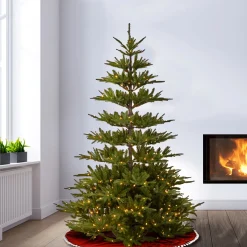 National Tree Company Full^Pre-Lit 'Feel Real' Artificial Christmas Tree, Glenwood Fir, Green, White Lights, Includes Stand, 7.5 Feet