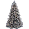 National Tree Company Full^Pre-Lit 'Feel Real' Artificial Full Downswept Christmas Tree, Green, Douglas Blue Fir, White Lights, Includes Stand, 7.5 Feet