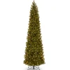 10Ft And Taller-National Tree Company Pre-Lit 'Feel Real' Artificial Giant Slim Downswept Christmas Tree, Green, Douglas Fir, Dual Color Led Lights, Includes Stand, 12 Feet