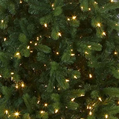 10Ft And Taller-National Tree Company Pre-Lit 'Feel Real' Artificial Giant Slim Downswept Christmas Tree, Green, Douglas Fir, Dual Color Led Lights, Includes Stand, 12 Feet