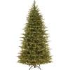National Tree Company Slim^Pre-Lit 'Feel Real' Artificial Slim Christmas Tree, Green, Nordic Spruce, White Lights, Includes Stand, 7.5 Feet