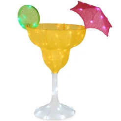 Outdoor Lawn Decor-National Tree Company Pre-Lit Margarita Glass Outdoor Decoration, Led Lights, Plug In, Spring Collection, 36 Inches