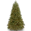 7Ft - 9Ft-National Tree Company Pre-Lit Medium Artificial Christmas Tree, Green, Jersey Fraser Fir, 'Feel Real', White Lights, Includes Stand, 7.5 Feet
