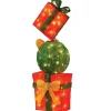 Christmas Accessories-National Tree Company Pre-Lit Stack Of Red And Green Gift Boxes Decoration, White Lights, Battery Operated, Christmas Collection, 33 Inches