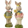 Easter Table Decor-National Tree Company Rabbit Couple Table Decoration, Easter Collection, Set Of 2, 8 Inches