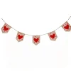 Valentine'S Day Accessories-National Tree Company Red Hearts And Dots Jute Garland, Valentine'S Day Collection, 6 Feet