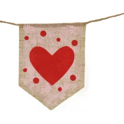 Valentine'S Day Accessories-National Tree Company Red Hearts And Dots Jute Garland, Valentine'S Day Collection, 6 Feet