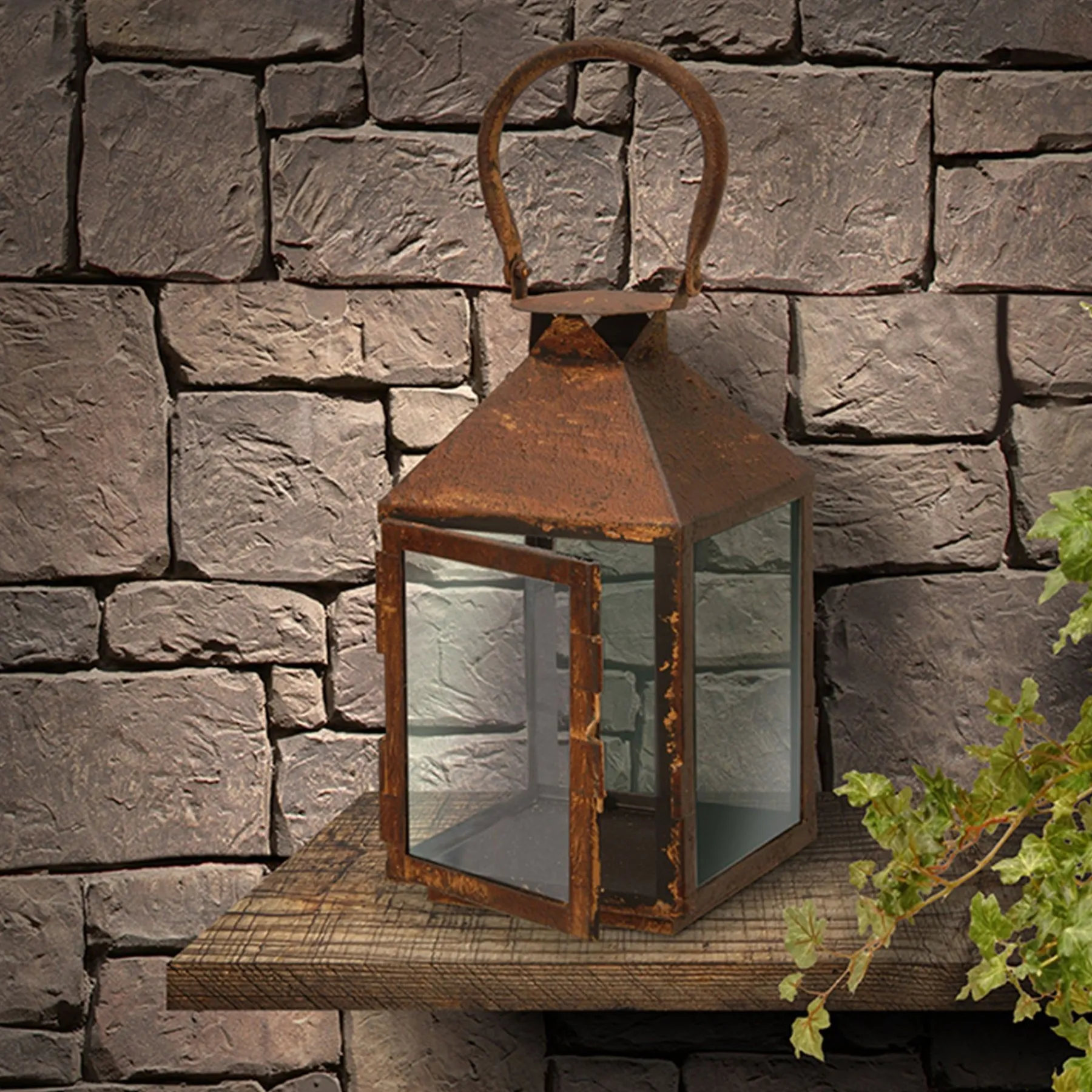Home & Garden Decor-National Tree Company Rusted Lantern Hanging Decoration, Metal, Spring Collection, 6 Inches