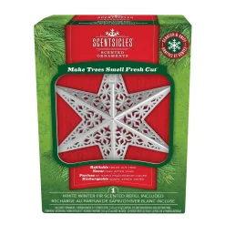 Christmas Tree Scent-National Tree Company Scentsicles Decorative Ornament, Metal White Star, White Winter Fir With Refill