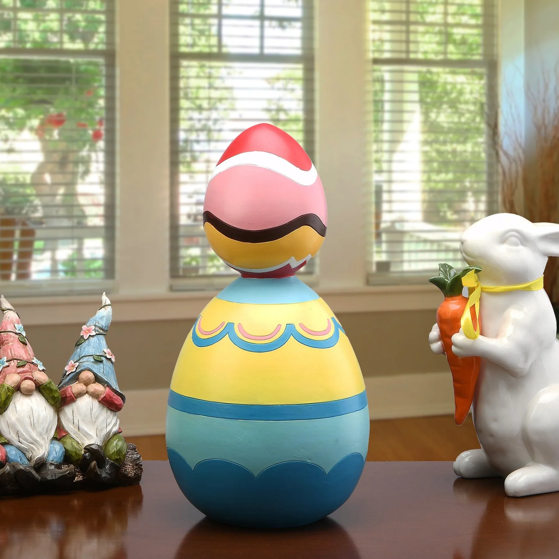 Easter Table Decor-National Tree Company Stacked Eggs Table Decoration, Easter Collection, 16 Inches