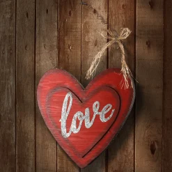 Valentine'S Day Accessories-National Tree Company Valentine Wooden Heart Hanging Decoration, Valentine'S Day Collection, 14 Inches