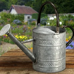 Home & Garden Decor-National Tree Company Watering Can, Metal, Steel Color, Spring Collection, 16 Inches