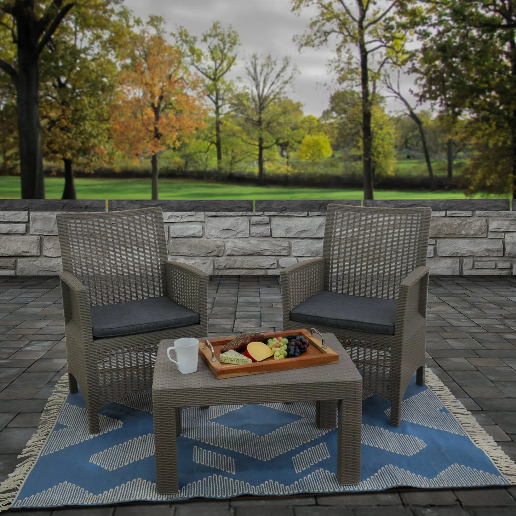 Outdoor Rug-National Tree Company 4X6 Hand Woven Outdoor Rug, Dusty Blue