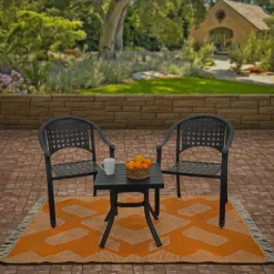 Outdoor Rug-National Tree Company 5X7 Hand Woven Outdoor Rug, Papaya