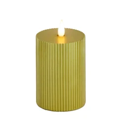 Christmas Accessories-National Tree Company 3X7 Hgtv Home Collection Flameless Georgetown Pillar Candle, Gold