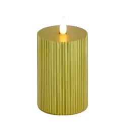 Christmas Accessories-National Tree Company 3X9 Hgtv Home Collection Flameless Georgetown Pillar Candle, Gold