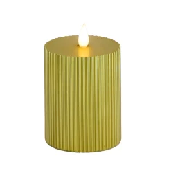Christmas Accessories-National Tree Company 4X6 Hgtv Home Collection Flameless Georgetown Pillar Candle, Gold