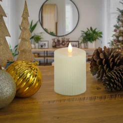 Christmas Accessories-National Tree Company 4X6 Hgtv Home Collection Flameless Georgetown Pillar Candle, Ivory