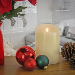 Christmas Accessories-National Tree Company 5X7 Hgtv Home Collection Flameless Heritage Pillar Candle, Ivory