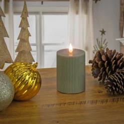 Christmas Accessories-National Tree Company 3X5 Hgtv Home Collection Flameless Georgetown Pillar Candle, Dk Green