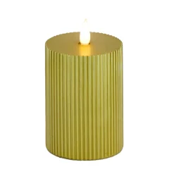 Christmas Accessories-National Tree Company 4X8 Hgtv Home Collection Flameless Georgetown Pillar Candle, Gold