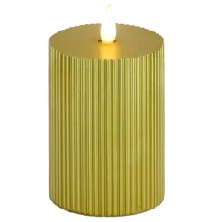 Christmas Accessories-National Tree Company 5X9 Hgtv Home Collection Flameless Georgetown Pillar Candle, Gold