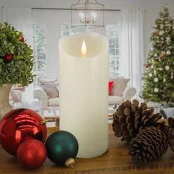 Christmas Accessories-National Tree Company 4X10 Hgtv Home Collection Flameless Heritage Pillar Candle, Ivory