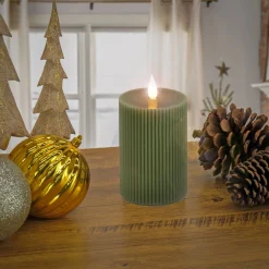 Christmas Accessories-National Tree Company 4X8 Hgtv Home Collection Flameless Georgetown Pillar Candle, Dk Green