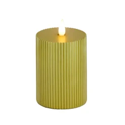 Christmas Accessories-National Tree Company 3X5 Hgtv Home Collection Flameless Georgetown Pillar Candle, Gold