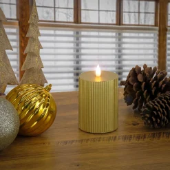 Christmas Accessories-National Tree Company 3X5 Hgtv Home Collection Flameless Georgetown Pillar Candle, Gold