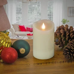 Christmas Accessories-National Tree Company 3X5 Hgtv Home Collection Flameless Heritage Pillar Candle, Ivory