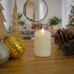 Christmas Accessories-National Tree Company 3X5 Hgtv Home Collection Flameless Georgetown Pillar Candle, Ivory