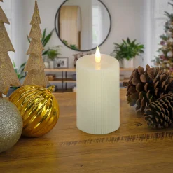 Christmas Accessories-National Tree Company 5X7 Hgtv Home Collection Flameless Georgetown Pillar Candle, Ivory