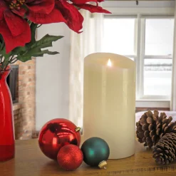 Christmas Accessories-National Tree Company 5X9 Hgtv Home Collection Flameless Heritage Pillar Candle, Ivory